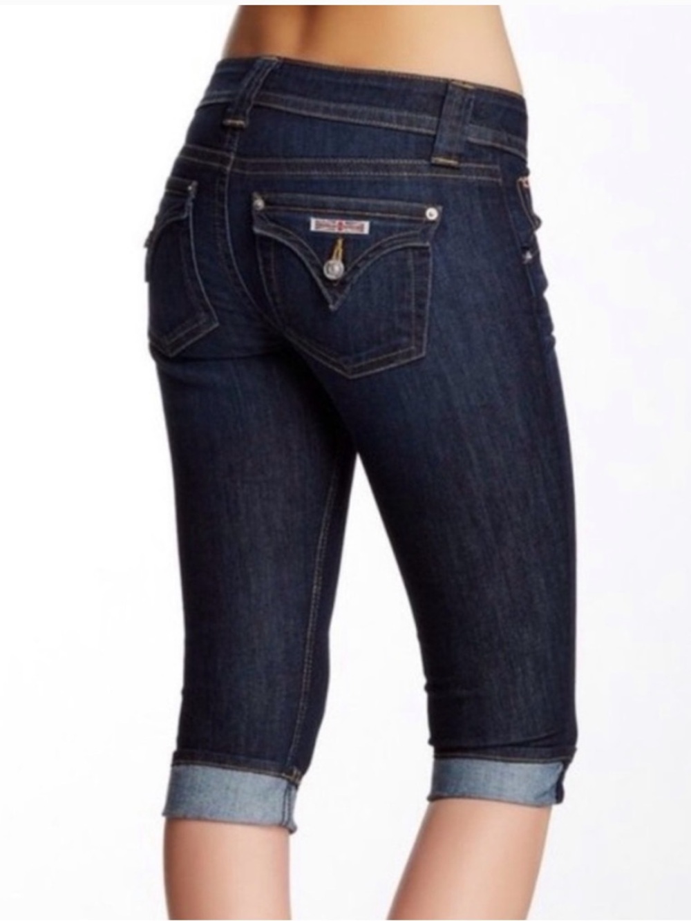 Hudson Malibu Capri Jeans Size 26 Cuff Low Rise Dark Wash Indie Preppy Coastal